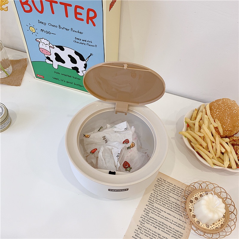 Thùng Rác Mini Để Bàn Hoặc Đựng Đồ Lặt Vặt Có Nắp Nhấn Nút (không kèm sticker)