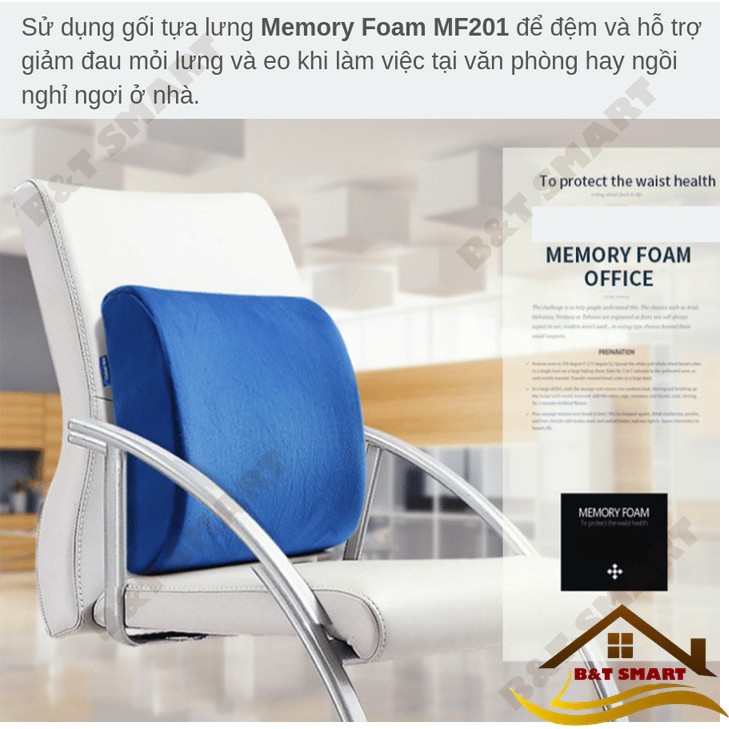 Gối Tựa Lưng Văn Phòng, Lái Xe Ô Tô Cao su non Memory Foam - PIL001