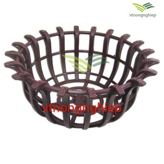 Chậu nhựa trồng lan phi 20cm, dáng sen, màu nâu sậm, nhựa hd, bền, cứng cáp, chậu trồng lan nan nhựa.