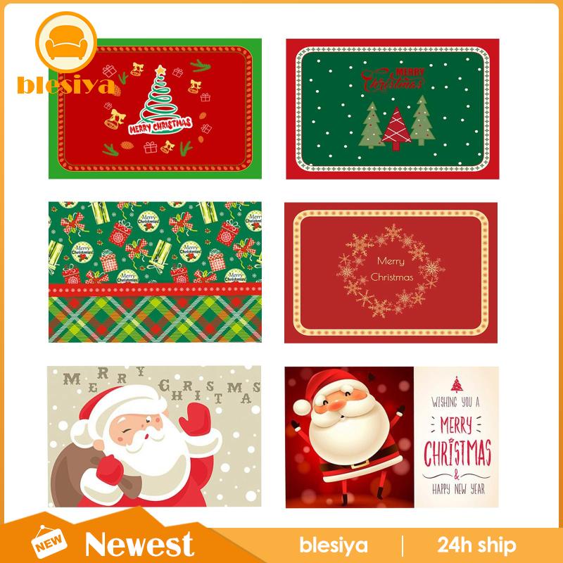 Set 6 Tấm Lót Bàn Ăn Cách Nhiệt Họa Tiết Giáng Sinh Trang Trí Nhà Bếp