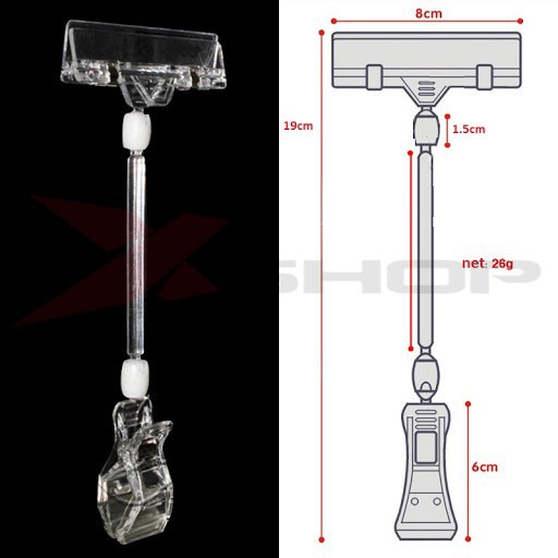 kẹp giá sale, kẹp quảng cáo giảm giá cổ dài - V08