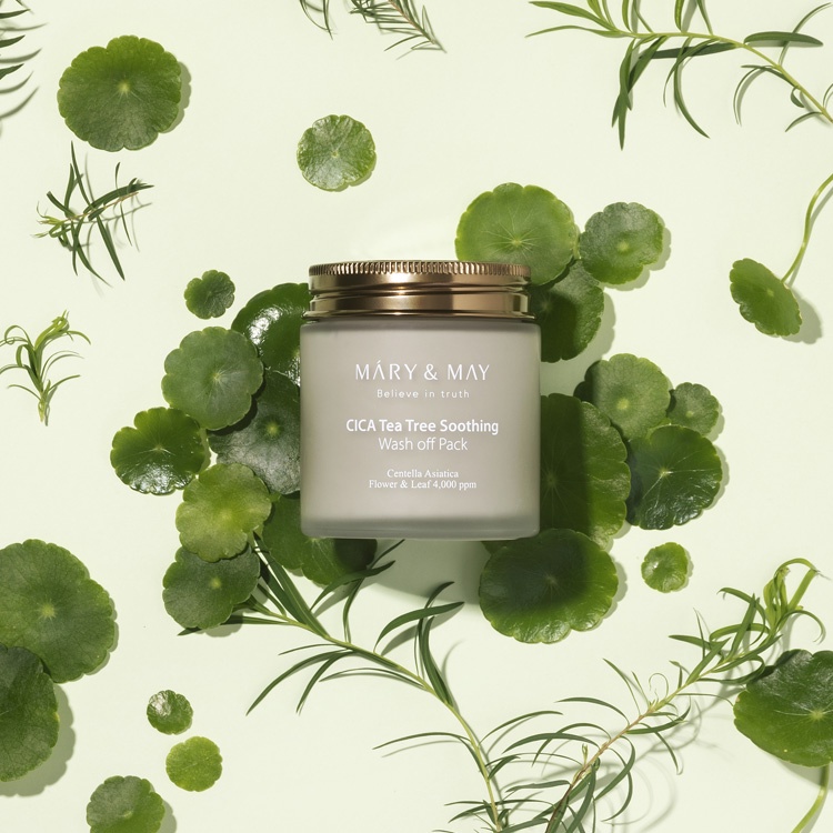 Mặt nạ đất sét làm sạch mụn dịu da Mary&May CICA TeaTree Soothing Wash off Pack 125g