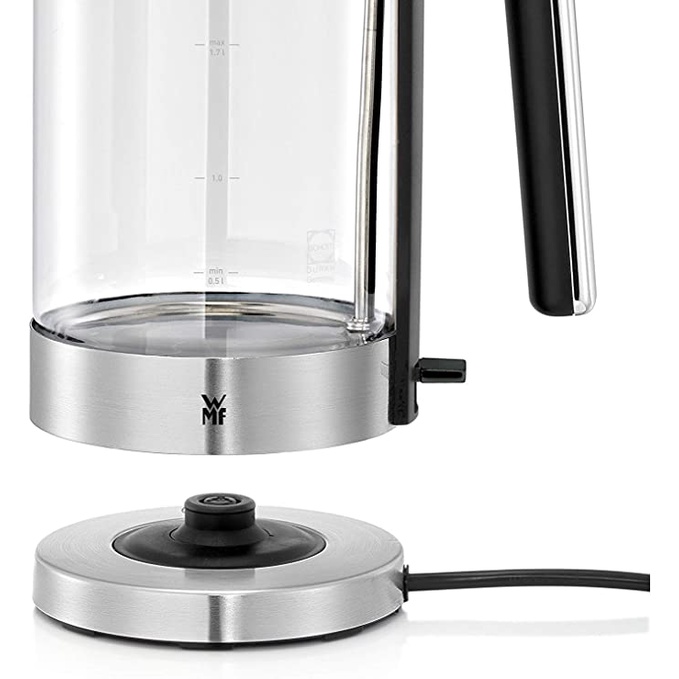 Ấm siêu tốc WMF Lono thủy tinh 1,7L - Ấm đun nước vỏ thủy tinh chịu nhiệt [nhập khẩu Đức]