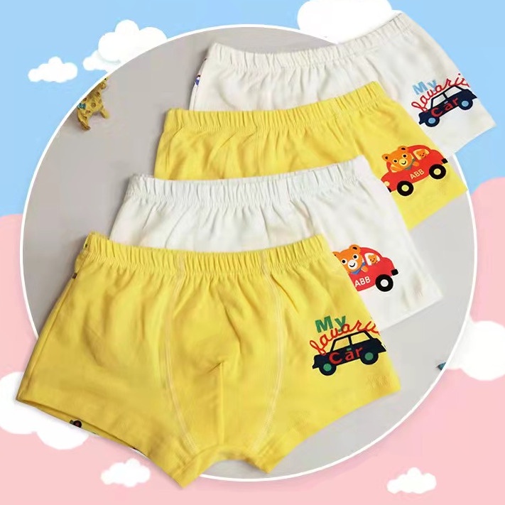 COMBO 4 quần chip đùi bé trai hoạ tiết đáng yêu , quần lót đùi bé trai SIZE 3-10 tuổi