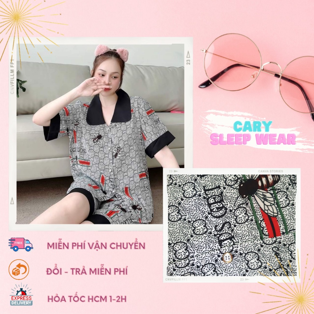 Bộ lụa mango áo cộc quần lửng cổ sen cao cấp CARY