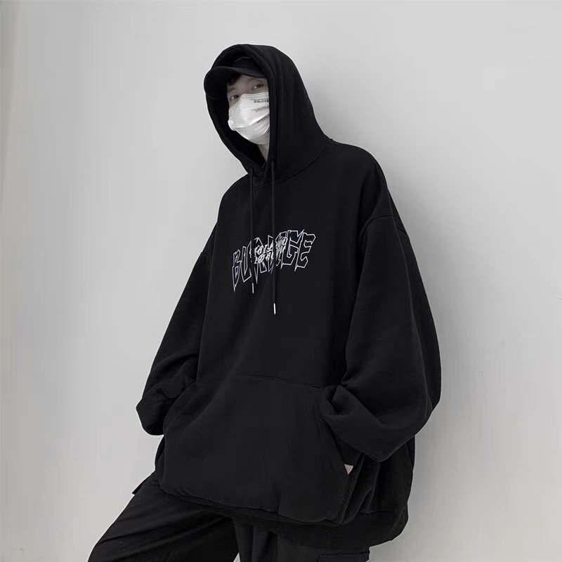 Áo Hoodie Nỉ Bông Dài Tay Unisex Hoạ Tiết Bông Hồng