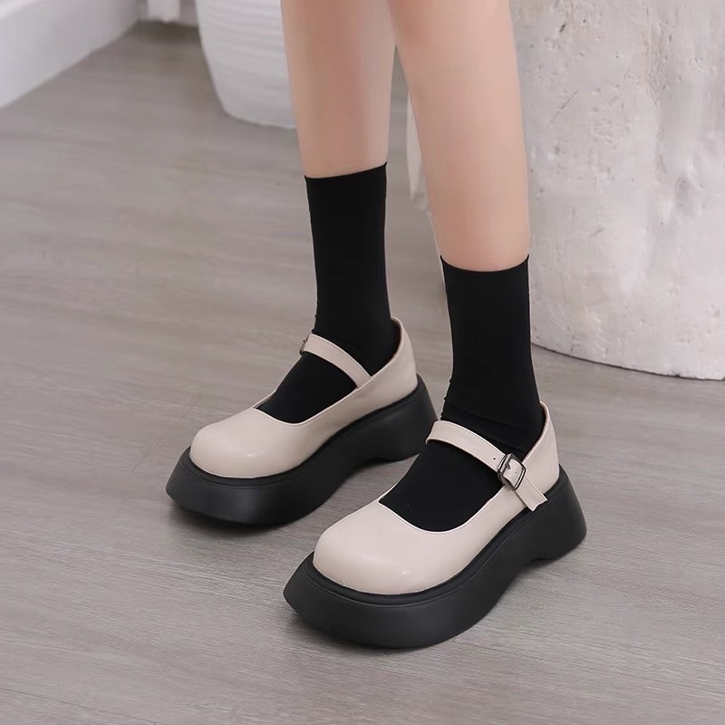 Giày Nữ Lolita Dây Cài 5cm Phong Cách Hàn Quốc