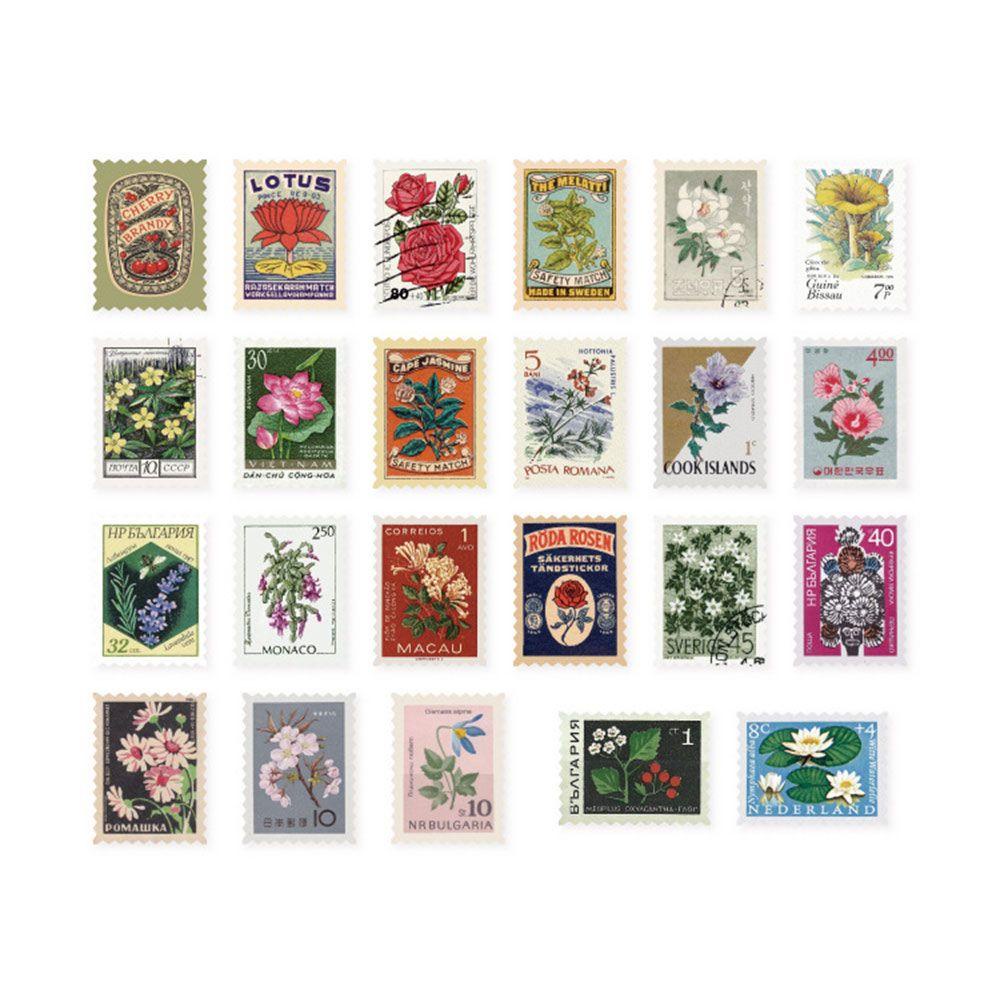 Set 46 Tem Dán Họa Tiết Hoa Lá Phong Cách Vintage Trang Trí Series 2