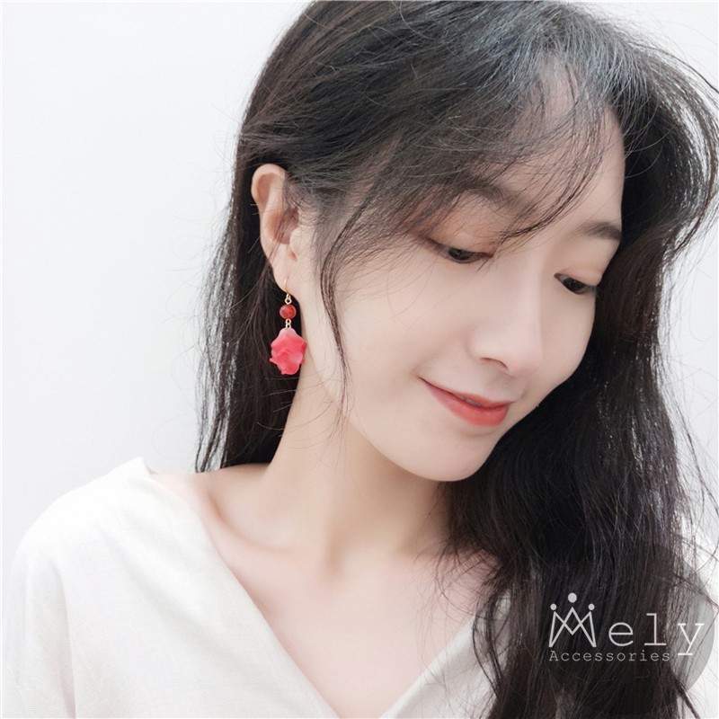 BÔNG TAI HOA ĐỎ - MELY 745