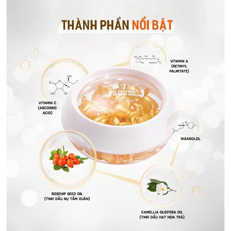 Serum dưỡng da chống lão hóa Sakura Age Defying DNA Repair Serum 7 viên