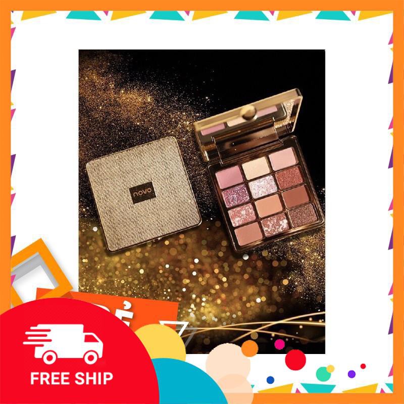 [Hàng mới về] Bảng phấn mắt 12 ô màu NOVO chống nước lâu trôi vỏ ánh vàng cực sang🥭🥭 | BigBuy360 - bigbuy360.vn