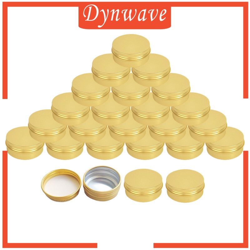 [DYNWAVE] 24Pcs 15ml Tin Cans Screw Lid Round Aluminum Case Containers Versatile Uses