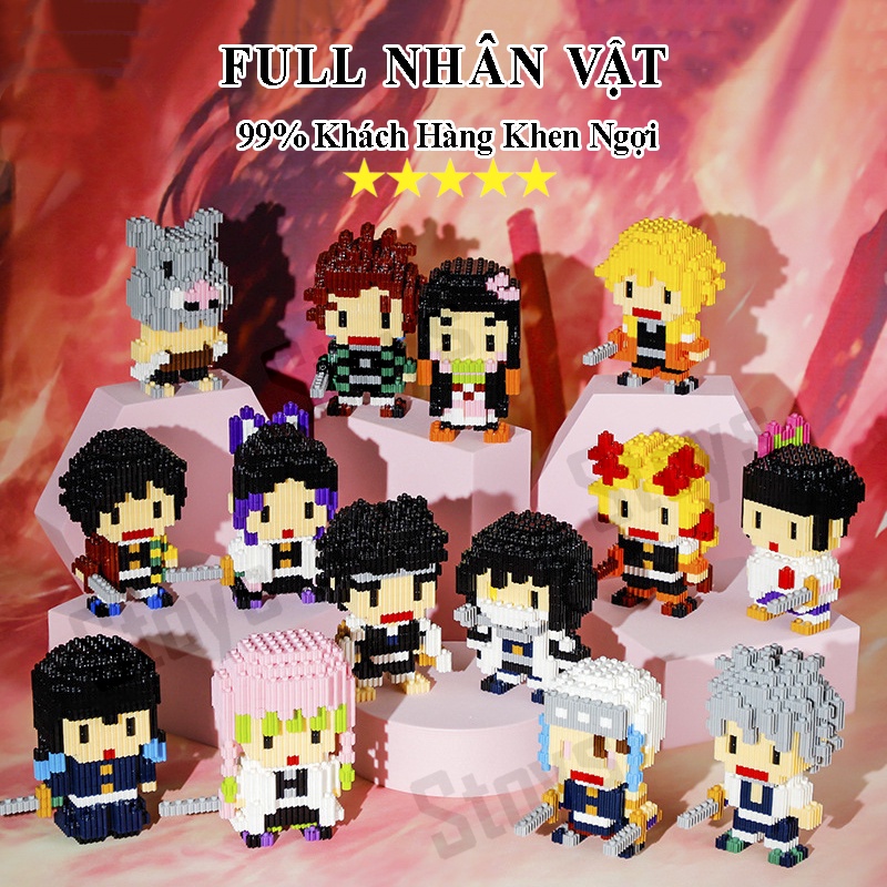 Lego Thanh Gươm Diệt Quỷ, Kimetsu no Yaiba Cao Cấp Trọn Bộ Nhân Vật Stoys
