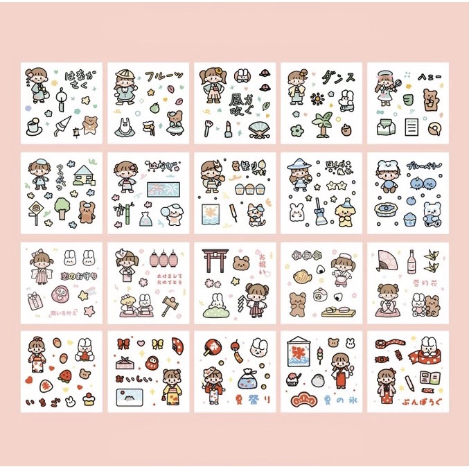 1 tấm sticker random hình cô bé dễ thương || Nhà Kawaii