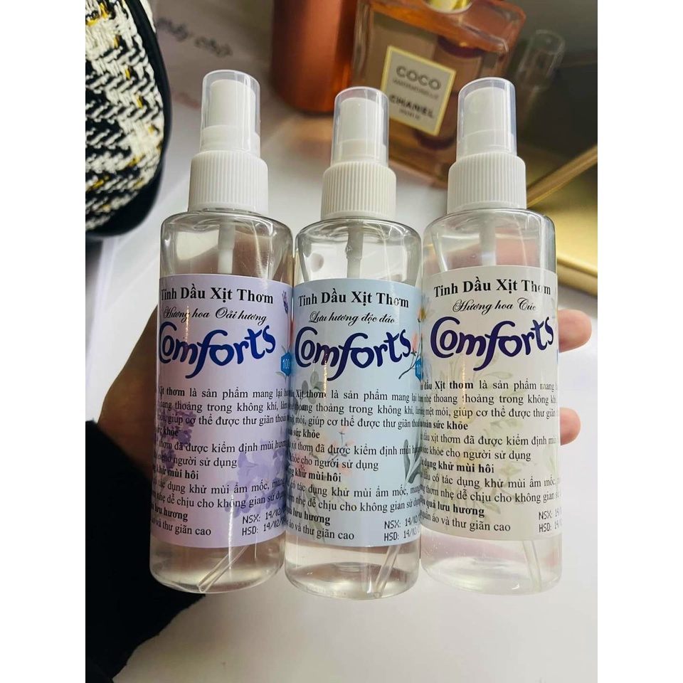 Xịt Thơm Quần Áo Comfort 100ml :HƯƠNG BAN MAI, HƯƠNG SEN TRẮNG, HƯƠNG HOA CỎ,HƯƠNG LAVENDER..