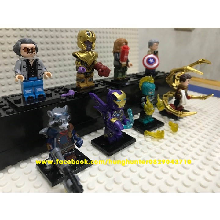 Lego Marvel Superheroes End Game nhân vật Thor iron-spider Steve Roger old Rocket Thanos WM 6061