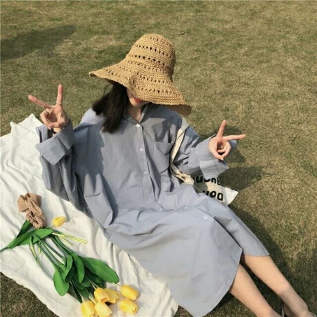 (Order) Váy sơ mi dáng dài ulzzang Hàn Quốc | BigBuy360 - bigbuy360.vn