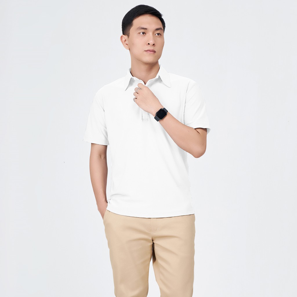 Áo Polo nam basic trơn ROUGH vải cotton CVC chống nhăn, 5 màu trẻ trung | BigBuy360 - bigbuy360.vn