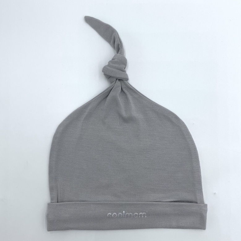 Mũ sơ sinh đuôi gút Coolmom chất liệu sợi tre cao cấp màu xám fog / CM-0003-1M-XF