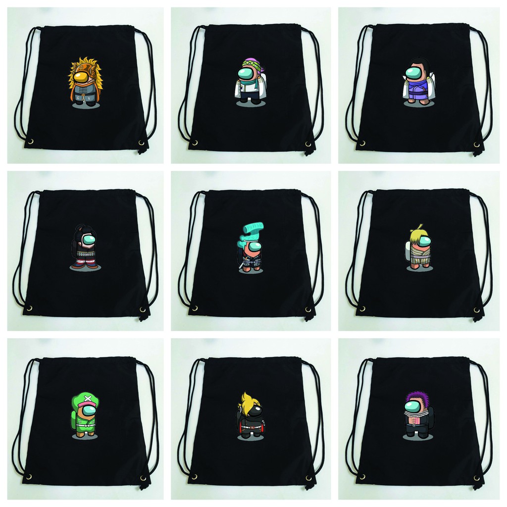 Balo dây rút IN HÌNH AMONG US ONE PIECE anime game chibi túi rút quà tặng dễ thương xinh xắn độc đáo