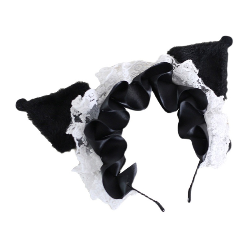 Flgo Băng Đô Cài Tóc Hình Tai Quỷ Phối Lông Phong Cách Ngọt Ngào Phát Sóng Trực Tiếp