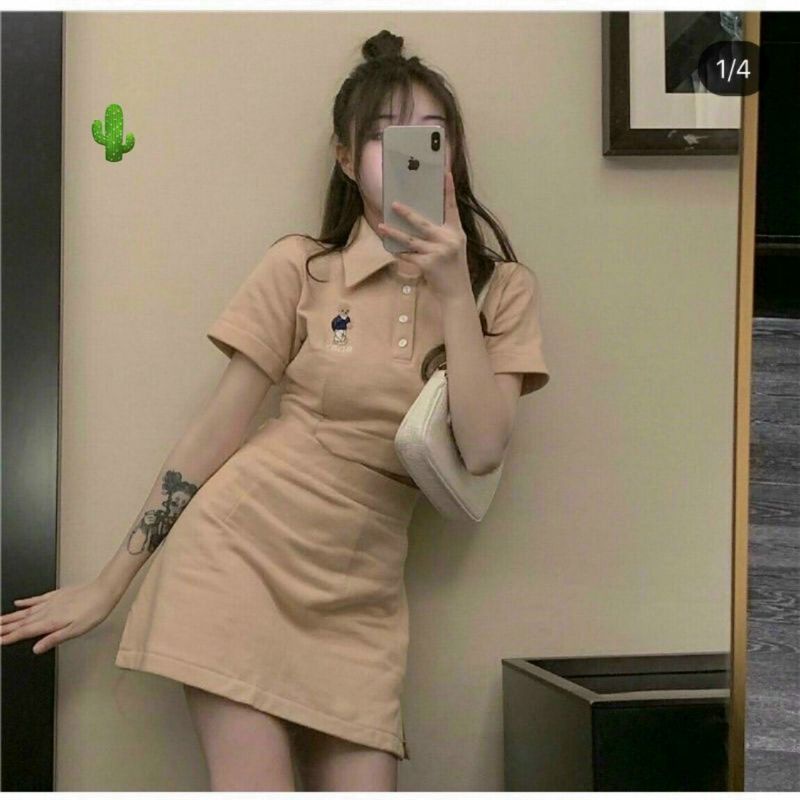 Set áo croptop kèm chân váy chữ A siêu dễ thương