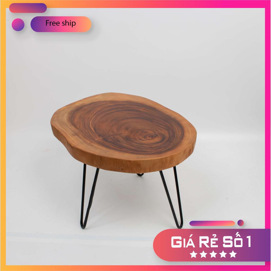 [Freeship] bàn tròn gỗ chân sắt dành cho quán cà phê