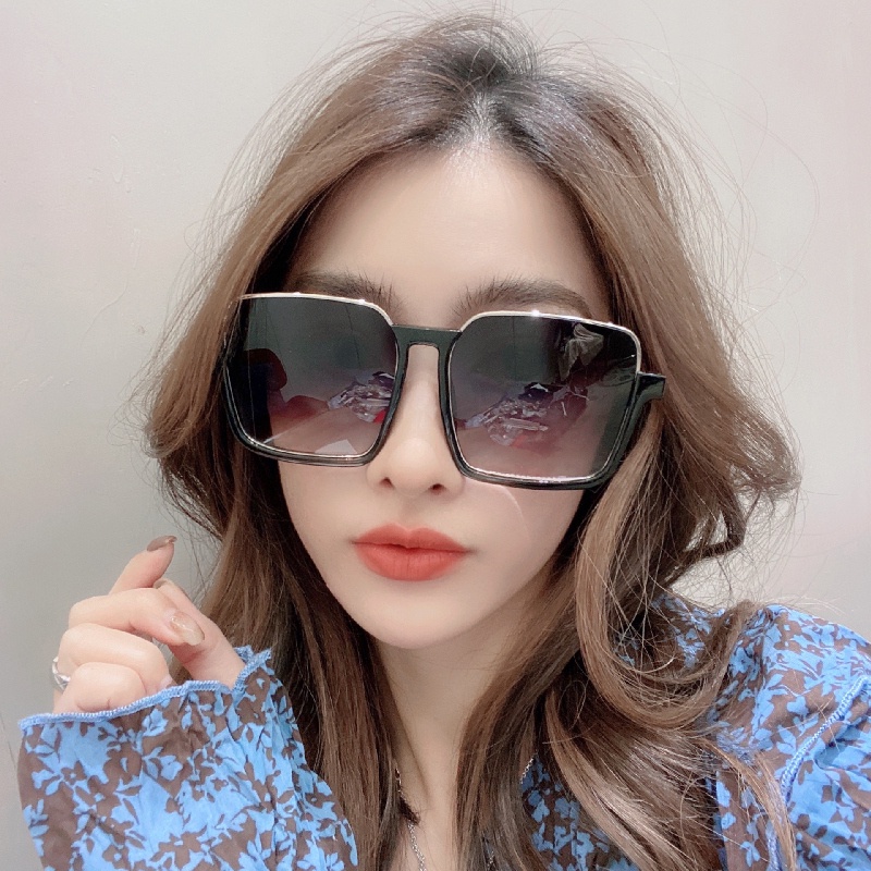 Kính Mát Gọng Vuông Resin Màu Gradient Sang Trọng Chống Tia UV400 Dành Cho Nữ