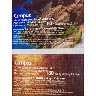 Vở Campus 80 Trang Kẻ Ngang Có Chấm