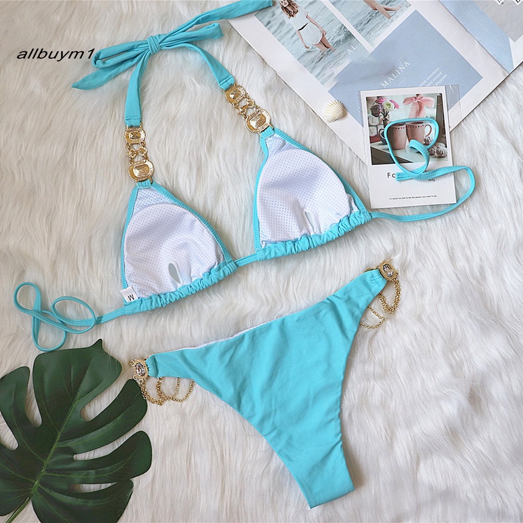Set bikini cắt xẻ hở lưng màu sắc trang nhã thời trang dành cho phái đẹp