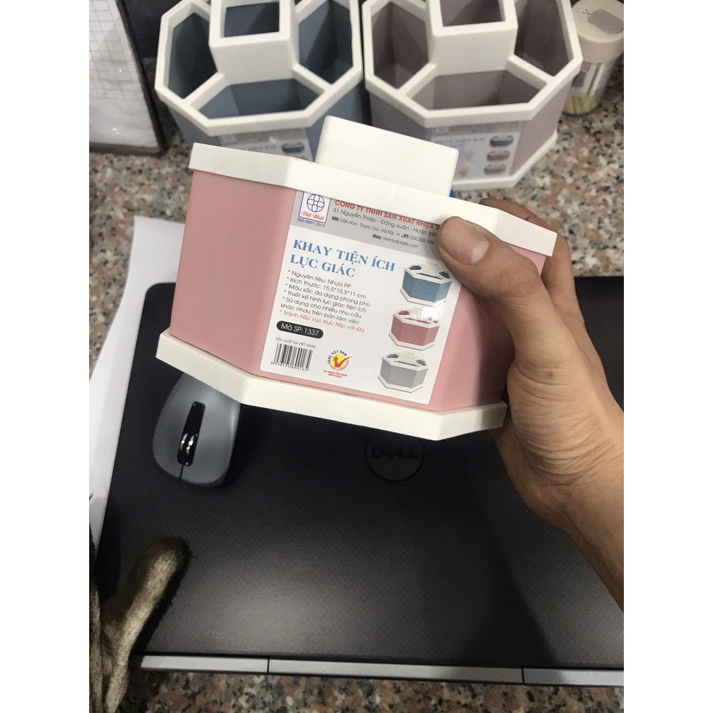 Khay đựng bút, cắm điều khiển,...lục giác Nhựa Việt Nhật, khay đựng đồ tiện ích  - Buôn Rẻ 01257