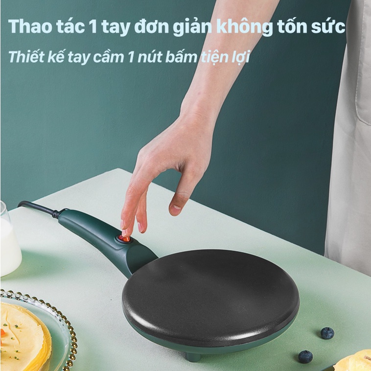 Chảo Điện Làm Bánh Tráng, Bánh Xèo, Bánh Cuốn - Máy Làm Bánh Crepe Đa Năng Thiết Kế 1 Nút Bấm Dễ Sử Dụng
