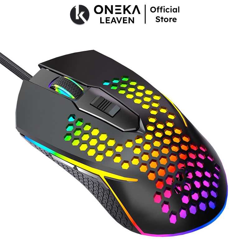 Chuột Cơ Gaming Chuyên Chơi Game Máy Tính PC Laptop Thế Hệ Mới LED RGB Nhiều Chế Độ ONEKA M01