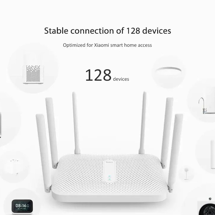 ▣Bộ Định Tuyến Ăng Ten Thu Sóng Wifi Xiaomi Redmi Không Dây AC2100 2033mbps 2.4G 5G 6 Băng Tần Kép 128mb