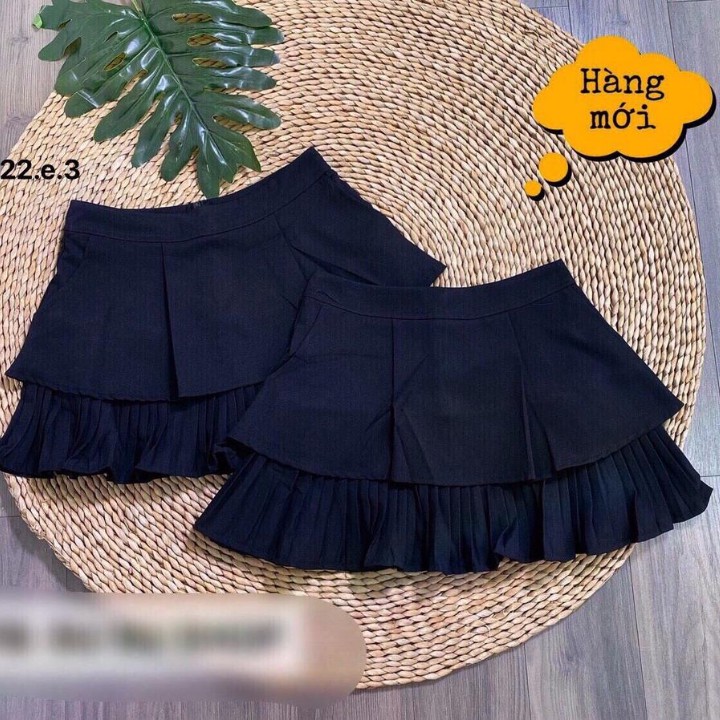Chân Váy Xếp Ly Hai Tầng Chữ A Dáng Ngắn Vải Tuyết Mưa Siêu Xinh | BigBuy360 - bigbuy360.vn
