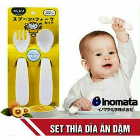 Bộ thìa nĩa nhựa INOMATA⚡𝗙𝗥𝗘𝗘 𝗦𝗛𝗜𝗣 ⚡An toàn cho sức khỏe của bé.