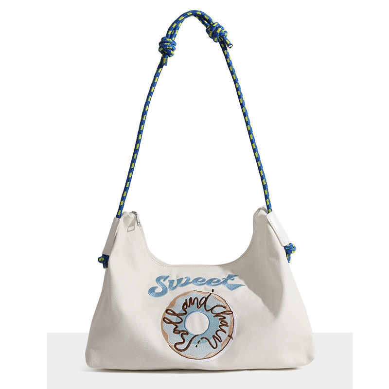 Túi Tote Vải Canvas Thêu Họa Tiết Xinh Xắn Thời Trang