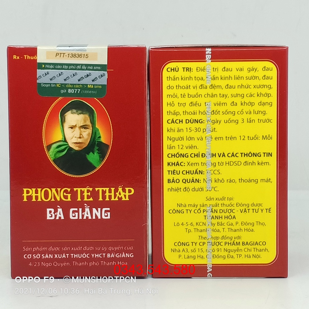 Phong Tê Thấp Bà Giằng hỗ trợ trong đau vai gáy, tê buồn chân tay, viêm đa khớp dạng thấp