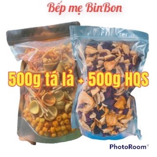 Combo 500g snack tá lả + 500g hoa quả sấy vỡ siêu giòn