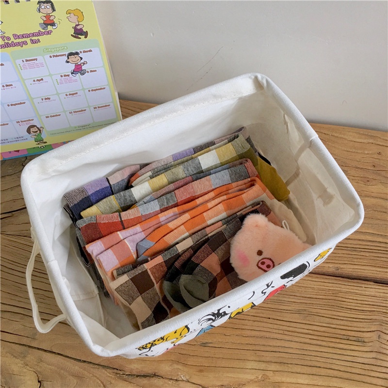 Giỏ Đựng Đồ Bằng Vải Chống Nước In Hình Hoạt Hình Có Thể Gấp Gọn Tiện Dụng