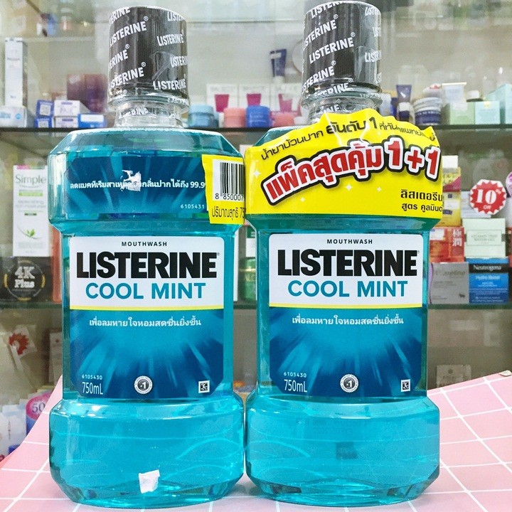 Combo 2 Nước Súc Miệng Hương Bạc Hà Listerine Cool Mint (750ml/Chai)