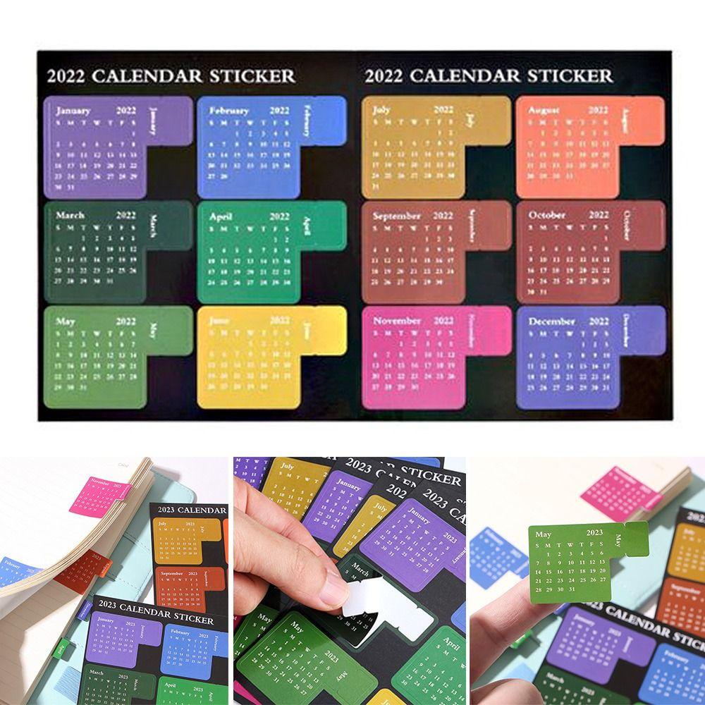 LAKAMIER 5 Tờ Nhãn Dán Lịch Năm 2023