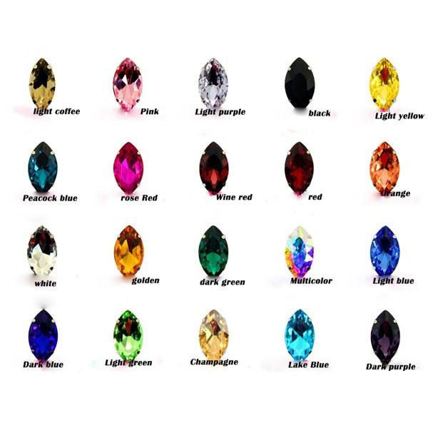 Bộ 20 Đá Đính Mắt Ngựa 7x15mm Tự May Trang Trí Quần Áo