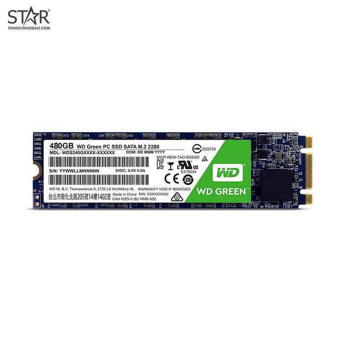 Ổ cứng SSD 480G Western Green M.2 Sata 6Gb/s TLC (WDS480G2G0B)