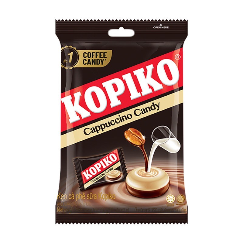 KẸO CÀ PHÊ KOPIKO GÓI 150G/ KẸO CÀ PHÊ SỮA KOPIKO CAPPUCCINO