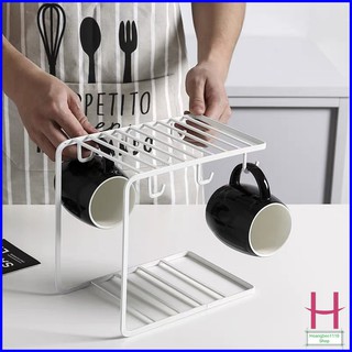 Giá treo cốc chén tách 6 móc cao cấp phong cách châu Âu { H }