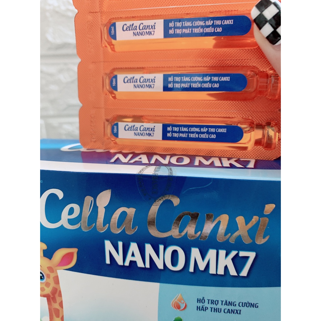 (CHÍNH HÃNG)Celia Canxi Nano MK7 Bổ sung canxi vitamin D3 cho cơ thể hỗ trợ sự phát triển chiều cao hộp 20 ống