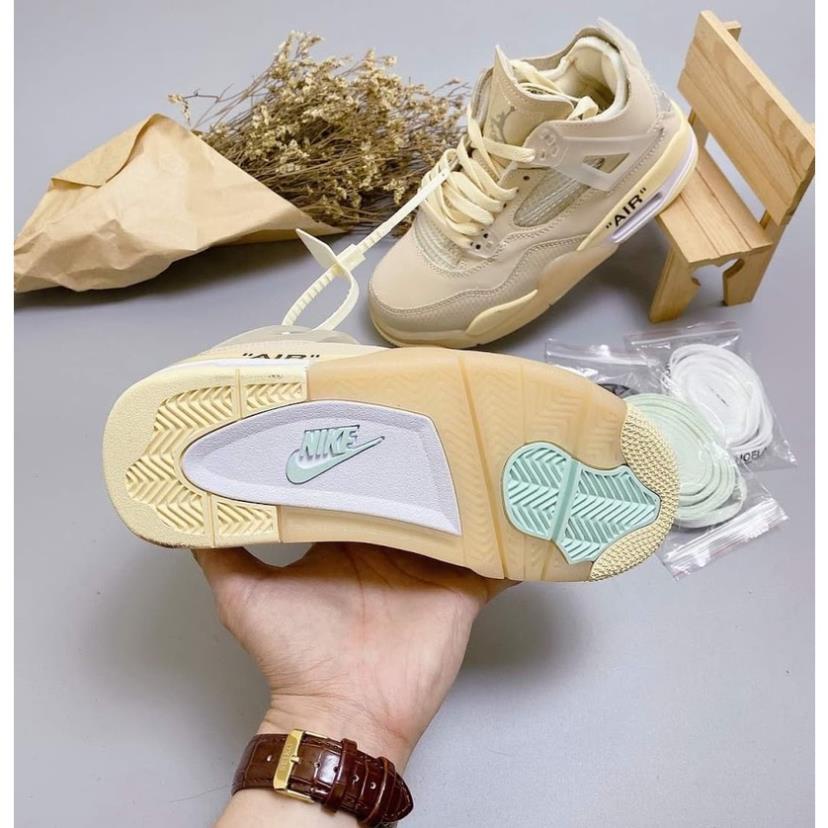 Giày Air Jordan 4 Retro off white, Giày Sneaker JD4 màu kem siêu hot mới nhất [Tặng 3 dây] -Tình Sneaker | BigBuy360 - bigbuy360.vn