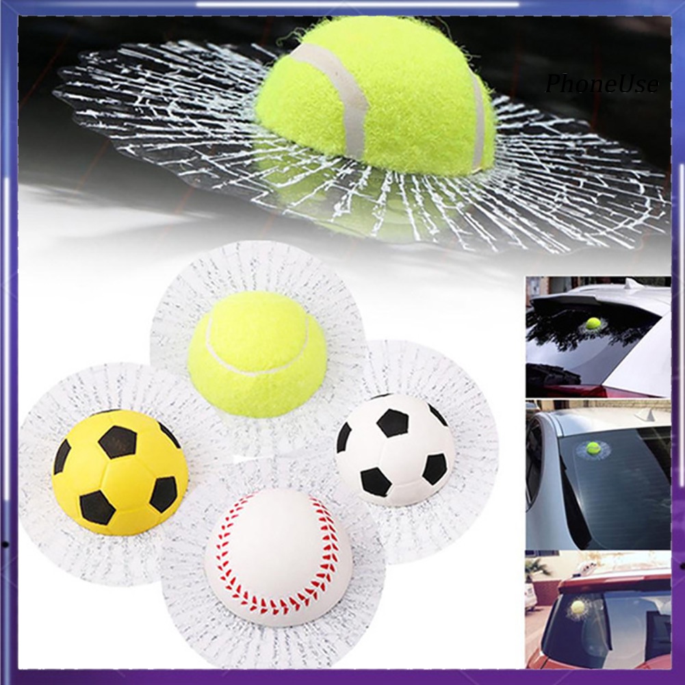 Pu Miếng Dán 3D Hình Quả Bóng Tennis Và Bóng Đá Trang Trí Xe Ô Tô