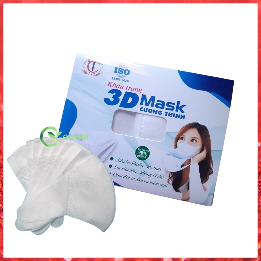 [Siêu Sale Lớn] Khẩu Trang 3D Mask Y Tế Cường Thịnh Xuân Lai Chất Dày Dặn Quai Bền Dáng Đẹp Ôm Sát Mặt Hộp 50 Chiếc